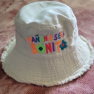 Embroidered Bucket Hat with Colorful Text